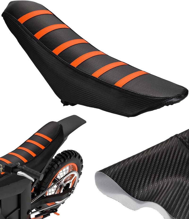 NACORE E Dirt Bike Seat Cover for Tutti Soleil01, Gripper Rubber Cover for Tuttio Soleil 01, Orange Stripes - Image 1